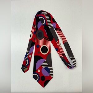 Format Silk Men's Red Geometric Tie